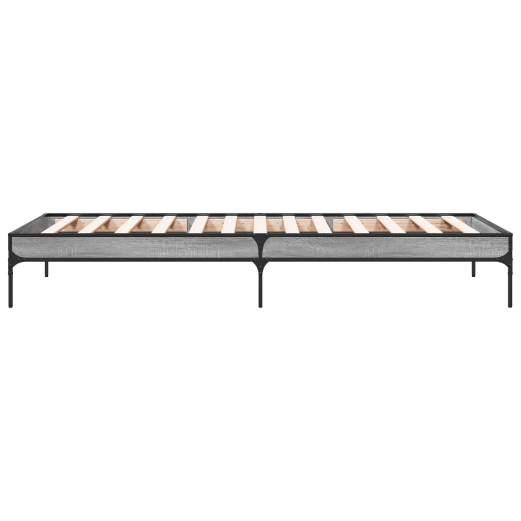 Bed Frame without Mattress Grey Sonoma 100x200 cm